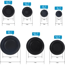 260 Pcs Rubber Grommet Kit, 7 Sizes Rubber Hole Plugs Electrical Wire Gaskets Assortment, Grommets for Protecting Wires, Plugs, Cables Holes, Universal Grommets