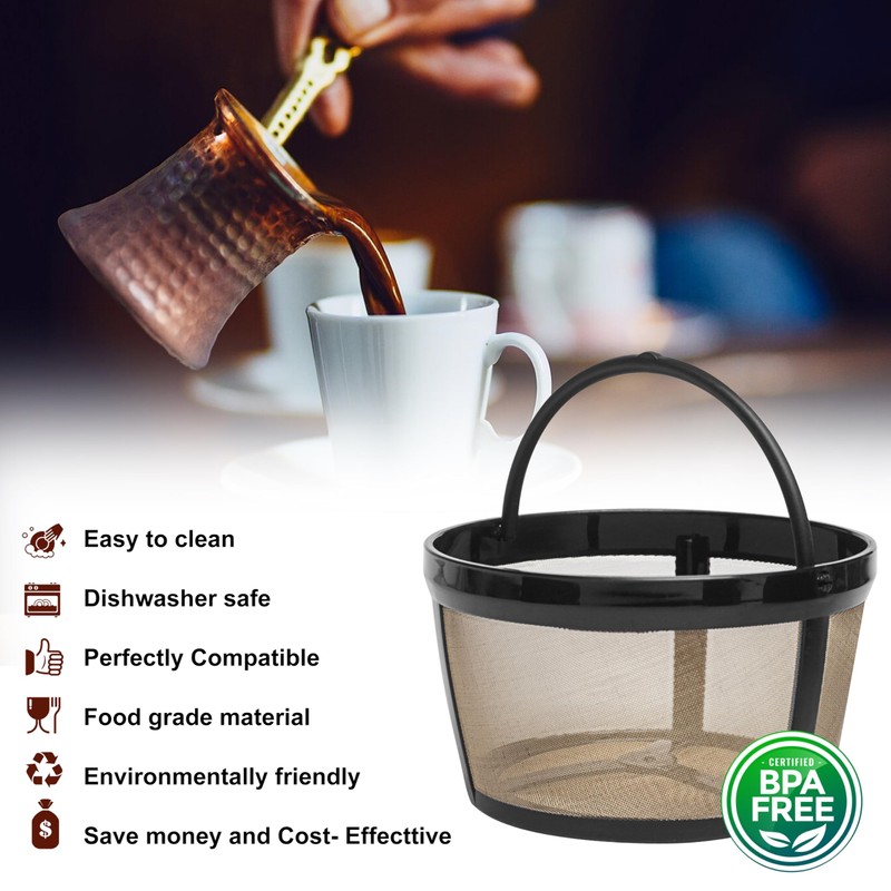4 Cup Reusable Filter Basket With Mesh Bottom Fits MrCoffee