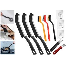 11-Piece Hard Bristle Corner Cleaning Brush Set, Joint Brush for Bathroom Scrubber, Premium Gap Cleaning Brush and Joint Brush for Deep Cleaning of Windows, Bathrooms, Kitchen Sinks and Tile Joints