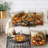 GAGEC Thanksgiving Pillow Covers 18x18 Inch Set of 4 Pumpkin