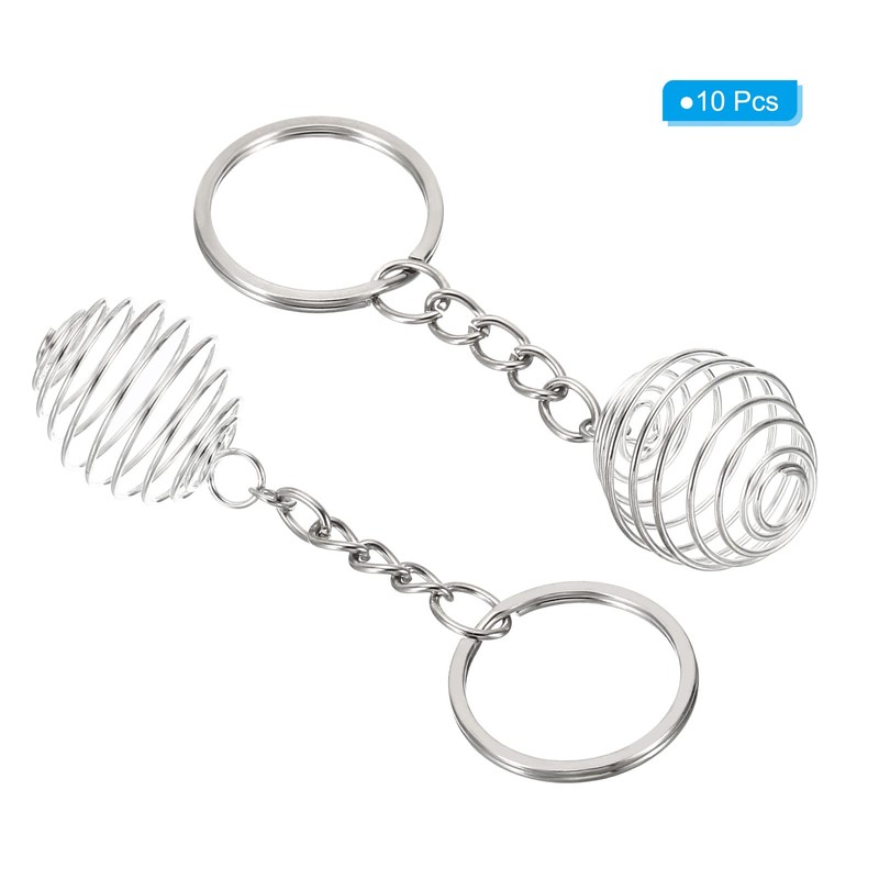 PATIKIL 10pcs 20x25mm Silver White Spiral Beads Cage Pendant Stainless