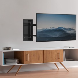 VIVO Recessed 50 to 75 inch LED LCD TV Wall Mount, Articulating Full Motion in-Wall TV Bracket for Flush Installation, Holds up to 110 lbs, Black, MOUNT-REC01