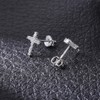 AoedeJ Cross Stud Earrings Sterling Silver Cubic Zirconia Religious Cross