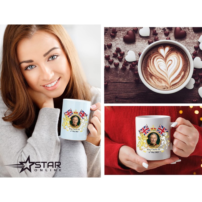 Star Online King Charles III Reign Celebration Tea Coffee Mugs