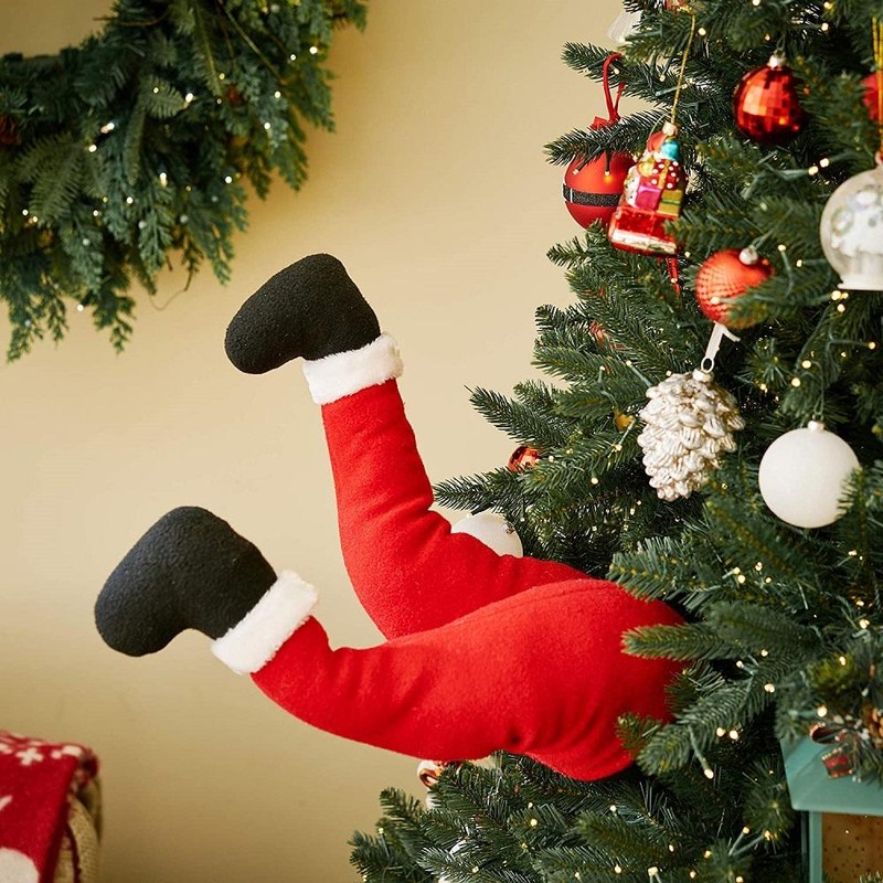 Christmas Green Elf Legs Ornaments Stuffed Leg Christmas Holiday Home