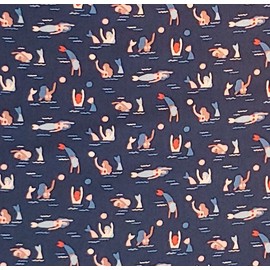 Dear Stella Mermaid Fabric Volleyball Mermaids DEAR STELLA Blue Quilters Cotton BY THE YARD