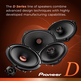Pioneer TS-D65C, 2-Way Car Audio Speakers, Full Range, Clear Sound Quality, Easy Installation and Enhanced Bass Response, 6.5” Speakers