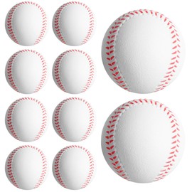 I'm so happy Baseball Ball Urethane Practice Soft Slow-pitch Rubber Indoor Training Catch Ball Soft (White 10 Balls)