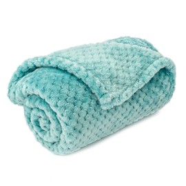 Warm Soft Fuzzy Dog or Cat Blanket, Plush Fleece Throws for Bed, Couch, Sofa, Travel (M/32" x 40", Robin Blue)