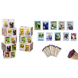 jameitop® 80 Boxes of Matches Mixed Retro Motifs 3200 Matches 41 mm