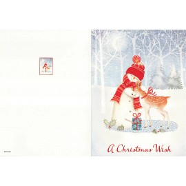 Unbranded A Christmas Wish With Joy And Love Colorful Printed Greeting Card With Envelope