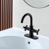 Derengge Matte Black Bathroom Faucet,Two-Handle Bathroom Sink Faucet Water Supply