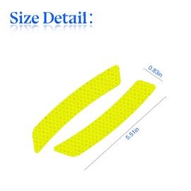 zipelo 4 Pcs Car Reflective Trim Side Marker Stickers, Safety Warning Auto Protection Stripe Decal, Car Exterior Waterproof Reflector Tape Accessories for Vehicle, Bicycle, Motor (Fluorescent Yellow)