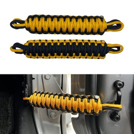 ROMASO Door Limit Strap Replacement for Jeep Wrangler CJ YJ TJ JK JL Heavy Duty Paracord Door Check Straps Door Limiter,Black&Yellow (2Pack)