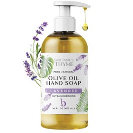 Brittanie’s Pure Castile Liquid Soap Refill, Lavender, 16 Ounce | Dish Soap, Hair & Body, Home, Gentle and Pure, Made with Natural Luxurious Oils, Vegan & Gluten Free Non-GMO