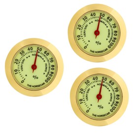 KOMBIUDA 3pcs Hygrometer for Humidor Analog Round Mechanical Gauge Multi Functional Design Elegant Accessory for Boxes Violin Cases Durable Portable Humidity Control Tool