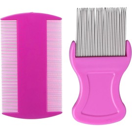 2 Pack Head Hair Comb Double Sided Hair Comb Removal Dandruff Comb With Metal Teeth (Pink, One Size)
