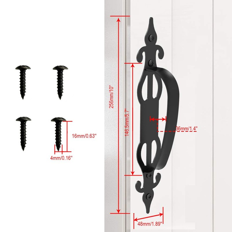 CCJH Sliding Barn Door Pull Handles Gate Handles Frosted Black