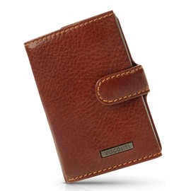 VISCONTI® Slim Wallet with Coin Compartment and RFID Protection, Card Holder up to 6 Cards, Credit Card Holder, Small Mini Wallet Made of Genuine Leather, Mini Wallet for Men, Wallet - Oil Tan, Oil