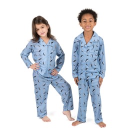 Leveret Kids Pajamas Flannel Pajamas Boys & Girls 2 Piece Christmas Pajama Set Penguin 6 Years