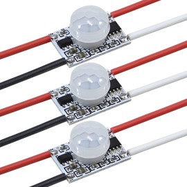 HCSM Motion Sensor Switch, DC 3.7v to 24V 4A PIR Motion Sensor for LED Lights, Mini Infrared Sensor Switch That can be Built into The Light bar or Box (3 Pieces 1522）, 3pieces 1522