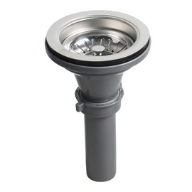 Kitchen Sink Basket Strainer Waste Kit with PP Material Tailpiece,Stainless Steel Replacement Kit for Opening 3-1/2'' with Strainer Basket XK387C001