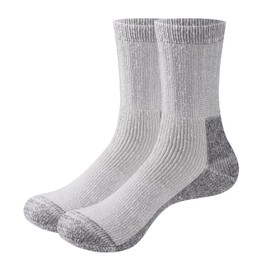 YUEDGE Women's Merino Wool Blend Thermal Socks Cozy Fleece Warm Socks Thick Winter Socks Outdoor Hiking Waling Sock for Women 4-7, 2 Pairs