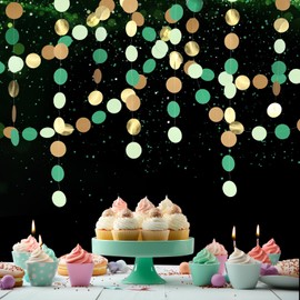 78 ft Paper Garland Glitter Round, Pack of 6 4 m Hanging Iridescent Round Garland, Colourful Glitter Paper Circle Dots Garland, Glitter Colourful for Party Decoration, Garland Birthday, Wedding