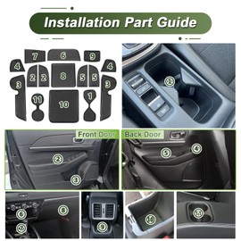 BSTW Car Non-Slip Mats for Honda HR-V III (2022-2025), Faithful Rubber Mat for Centre Console, Cup Holder & Door Recesses, Suitable for Honda HRV/Hybrid (Black)