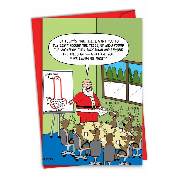 NobleWorks - Funny Merry Christmas Greeting Card with Envelope (4.63