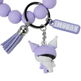 Bioworld Kuromi Beaded Multi-Charm Keychain