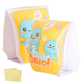 Arm Rings for Kids, Set of 2, Kids Float, Armband, Inflatable Water Sleeves, Design Swimming Aid, Swimming Supplies(1 Pair(2 Pcs) Arm Floats + 2 Repair Patches)(Dinosaur)
