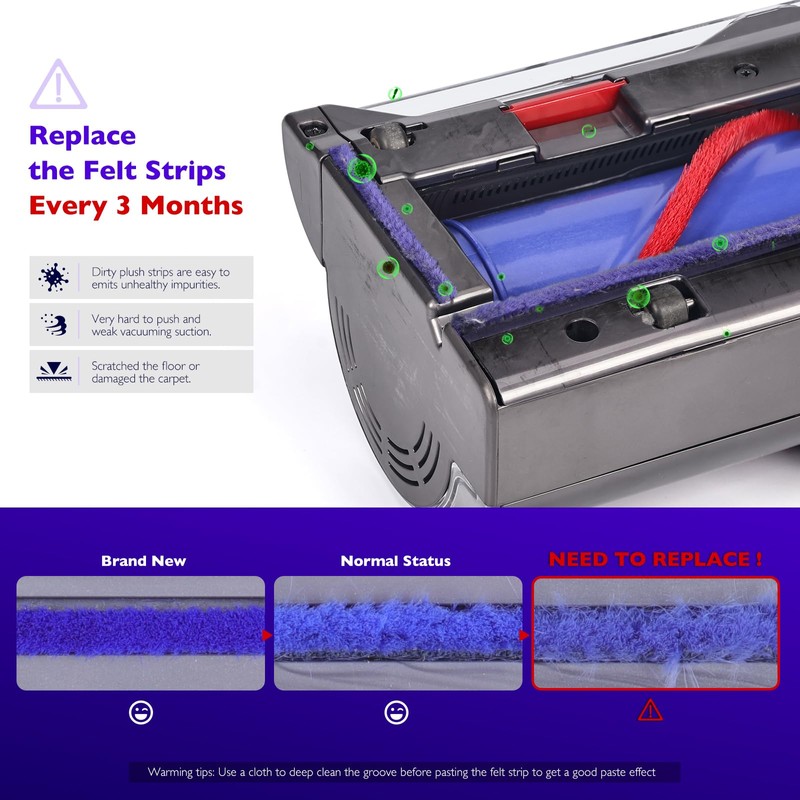 UP30 Soleplate Felt Strips Compatible with Dyson Ball Animal 3