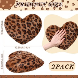 Fiwochic 2 Pack Leopard Throw Pillows, Small Heart Shaped Wedding Decor