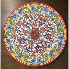 Panama Jack x4 PANAMA JACK NEW!!! MELAMINE MEDALLION Spanish Tile DINNER Plates Lightweight