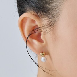 Gold & Deer 14K Gold Field Pearl Drop Heart Chubby Earrings Rose Gold / 골드앤디어 14K 골드필드 진주 드롭 하트통통 귀걸이 로즈골드