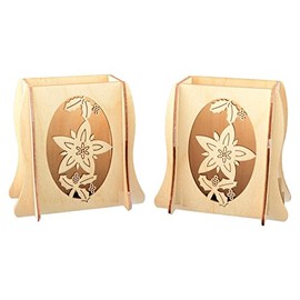 Erzwelt Original Erzgebirge Set of 2 Christmas Rose Raised Base Rose Light Arch Raiser, Wood, Beige, 11 x 12 x 8 cm, 2 Units