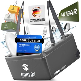 NORVOX Folding Bowl Camping – 22 L – Foldable Bowl – Universal as Outdoor Washing Bowl, Washing Bowl, Washing Up Bowl or as a Foldable Bucket