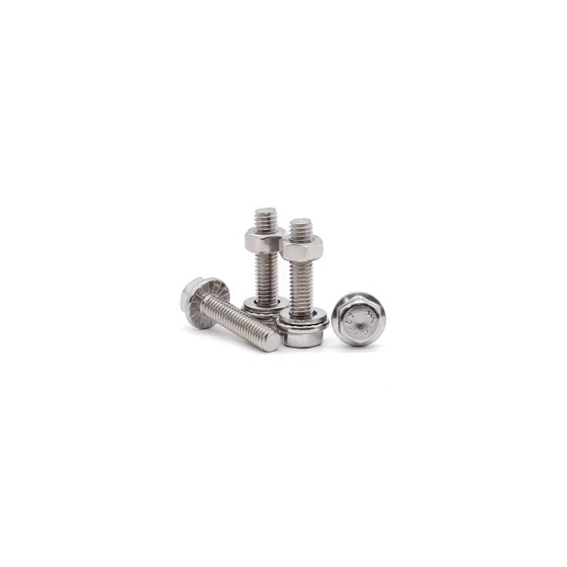 (15 Sets) M6-10 x 20mm Flanged Hex Bolt with Hex