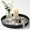HARLIANGXY Decorative Round Tray Ø 28CM, Valet Tray with Leather-padded,