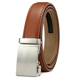 CHAOREN Leather Boys Belt, Dress Kids Belt with Ratchet Buckle Width 1", Adjustable for Formal Wear and School Uniforms
