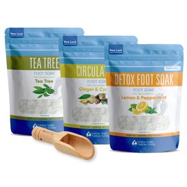 Foot Soak Salts Bundle 3-Pack with Scoop Foot Soaks (2-lbs Each 6-lbs Total)
