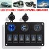 AOMINOHOMA 6 Gang 12V/24V Inline Fuse Box LED Rocker Switch