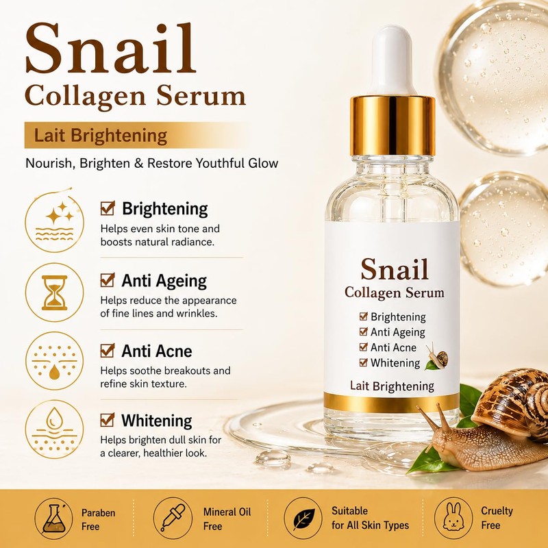 Snail Mucin Serum for Face, Hydrating Serum for Face with