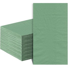 60 servilletas desechables de papel verde salvia, toallas de mano de invitados para baño, boda, cena, cumpleaños, postre, cóctel, fiesta y servilletas de cocina (2 capas, 13 x 16 pulgadas)