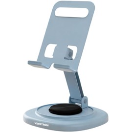 Soporte para Celular Metalico Ajustable Multicolor con Base De Plastico Giratoria 360° Antideslizante Compatible con Smartphones para Escritorio