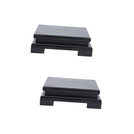 Cabilock 2 Pcs Square Base Plant Pot Risers Figurine Display Stand Planter Pots for Indoor Plants Cupcake Toppers Trophy Base Pooja Table Plant Stand Indoor Altar Paper Cup Crafts Wooden