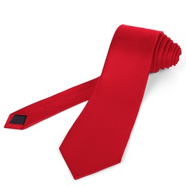 Puistr 63'' XL Men's Ties Extra Long Solid Pure Color 3.35" (8.5CM) Necktie Big and Tall Red Ties For Men + Gift Box