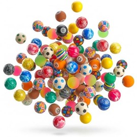Bedwina Paquete de 250 bolas rebotantes a granel (1 pulgada/1.063 in), surtido surtido de bolas de goma coloridas y pequeñas, recuerdos de fiesta para niños, premios de caja del tesoro y bolsas de