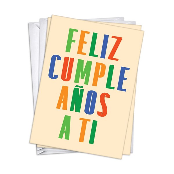 Wright Home & Gift Colorful Letters Español Spanish Birthday Greeting